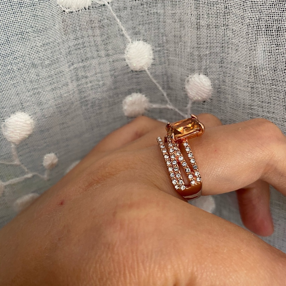 Size 6 Rose gold plated morganite ring - Picture 4 of 7